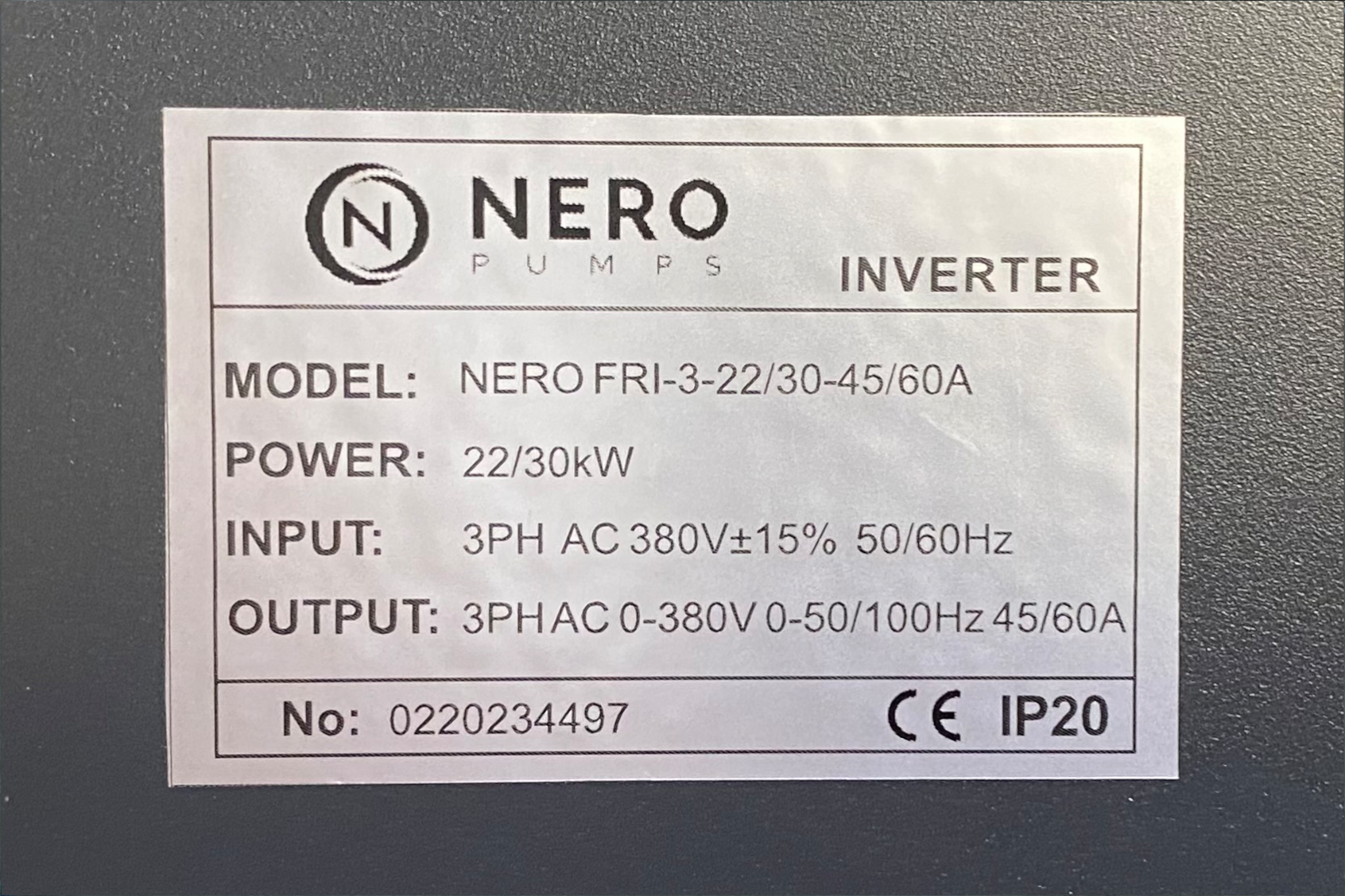 NERO Pumps FRI frekvenciaváltó 22kW