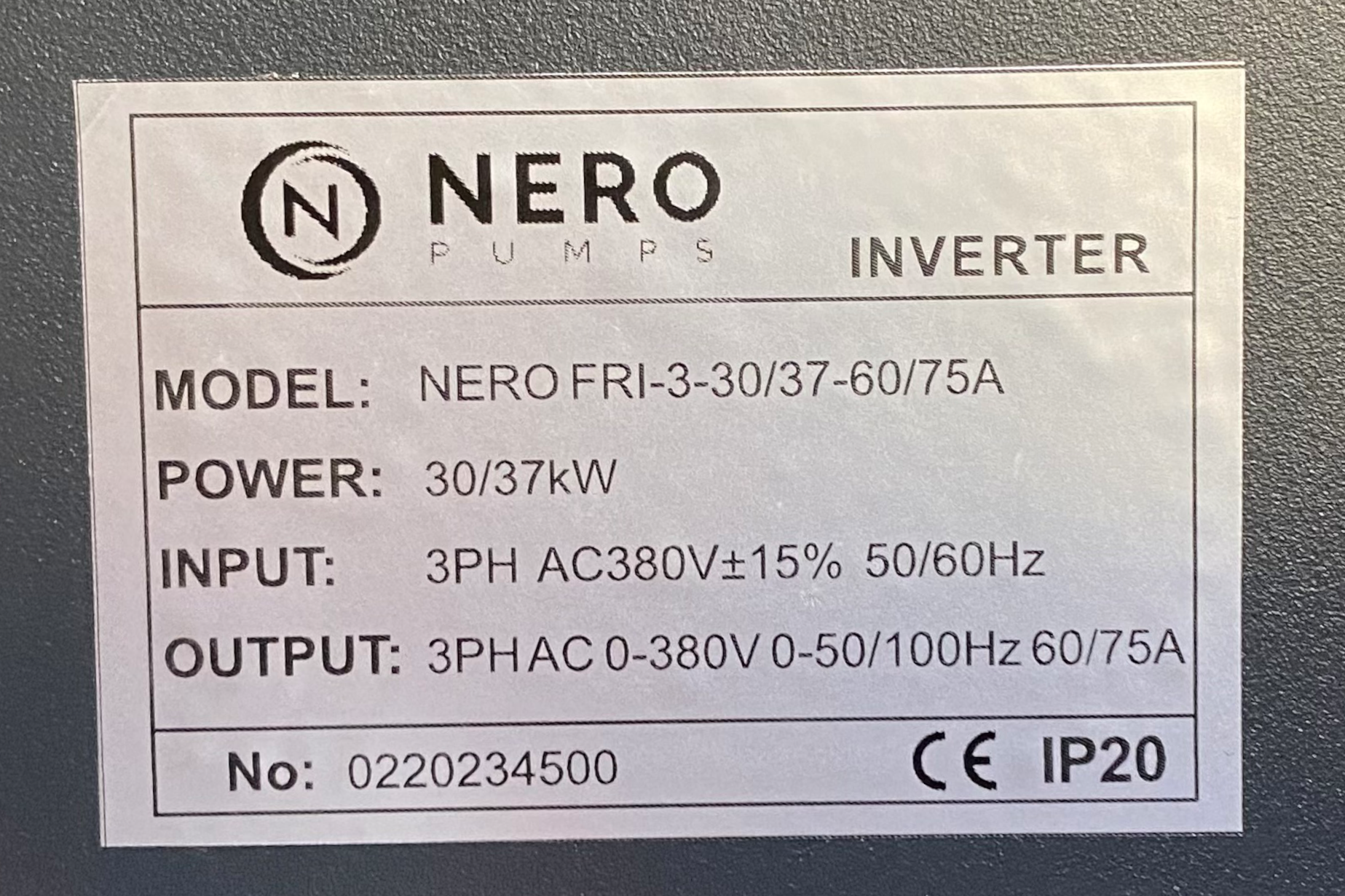 NERO Pumps FRI frekvenciaváltó 30kW